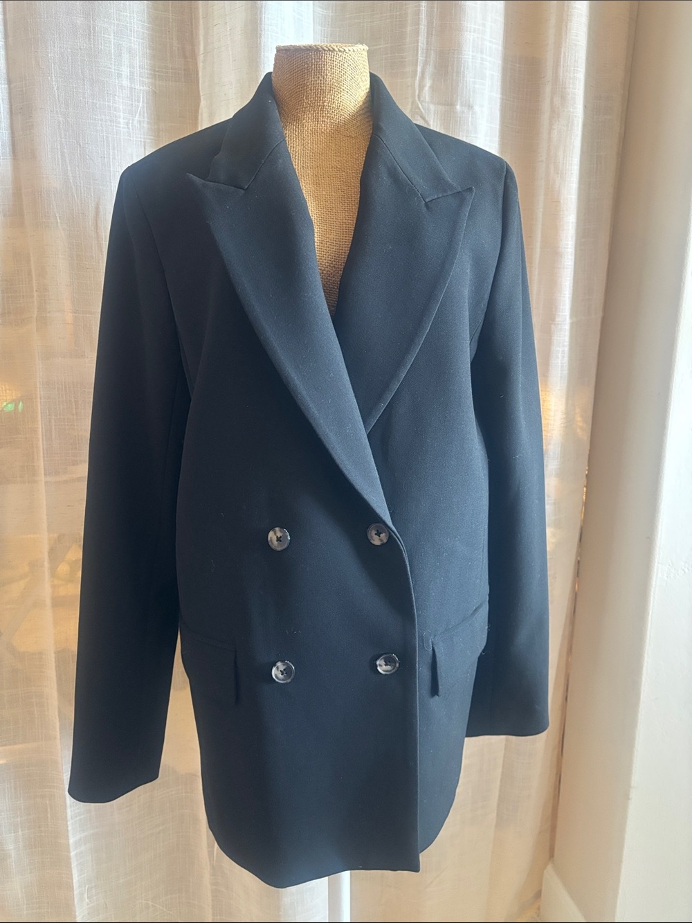 Wilfred Black Double-Breasted Blazer
